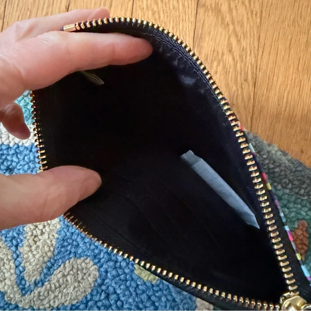 Vera Bradley Black Watercolor Brushstrokes  Abstract Wristlet NWOT